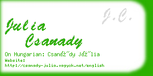 julia csanady business card